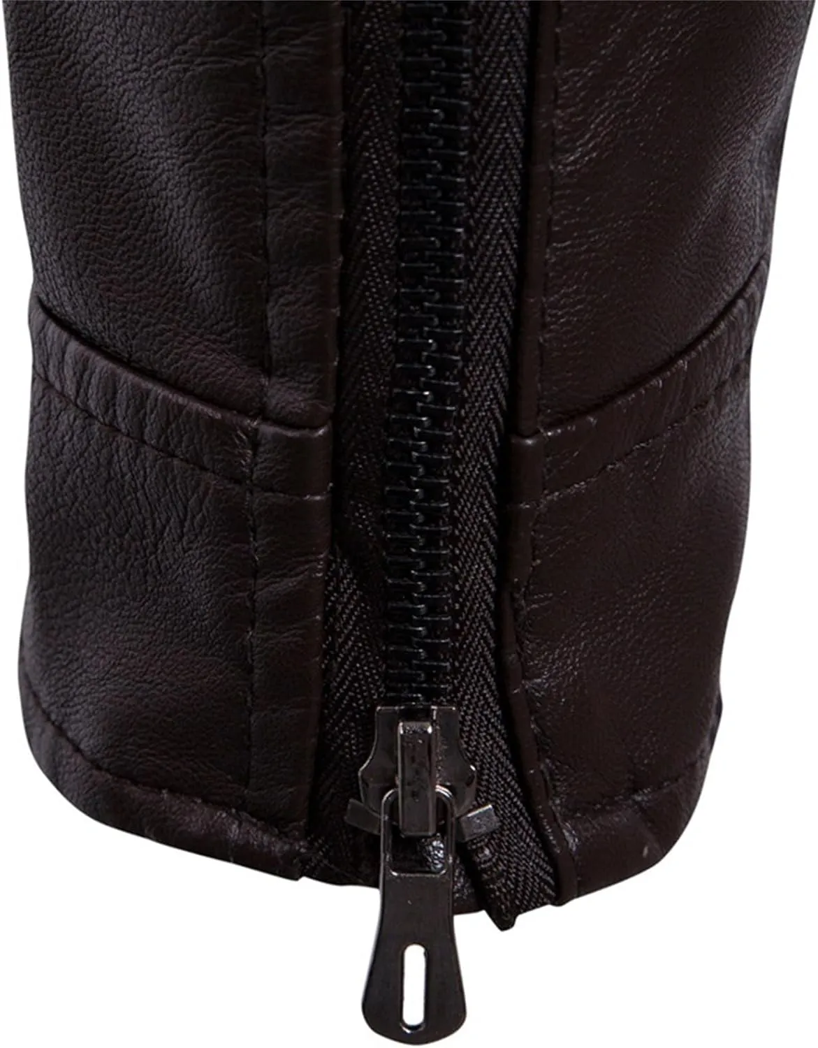 JEsilunmaMY Men's Stand Collar Sherpa Leather Jacket Fleece Lined Slim Motorcycle Biker Coat Fall Winter Bomber Retro Outwear