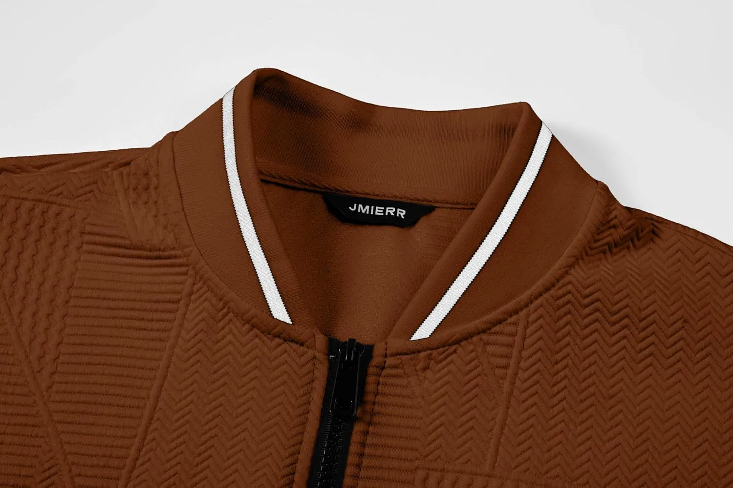 JMIERR Mens Casual Jacquard Bomber Jackets Color-Block Lightweight Varsity Jacket Fashion Zipper Coat with Pockets
