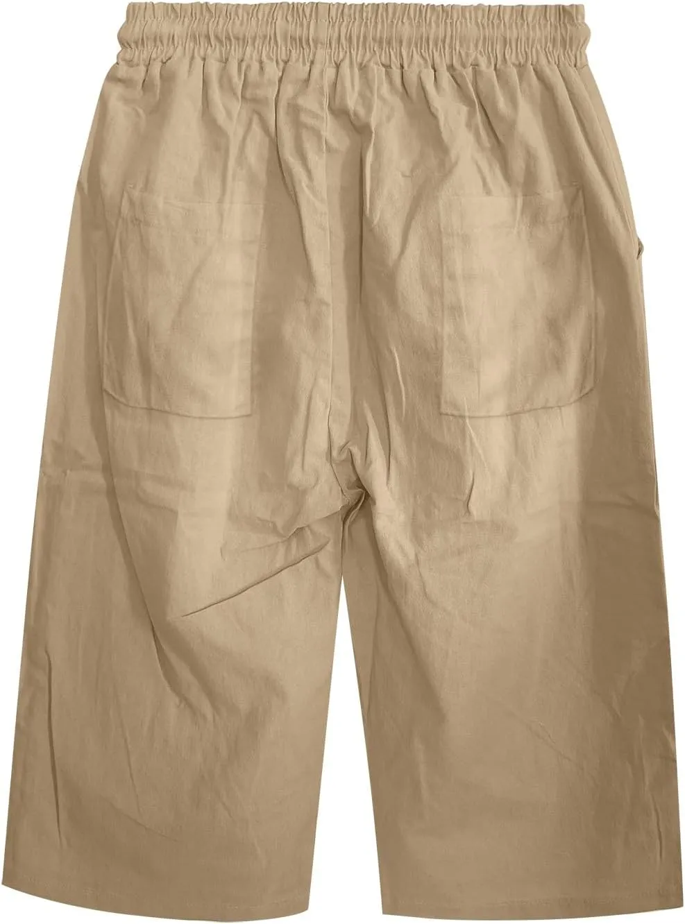 Linen Capri Pants for Women 2025 Ladies Loose Drawstring Casual Solid Color Petite Summer Beachwear Lightweight