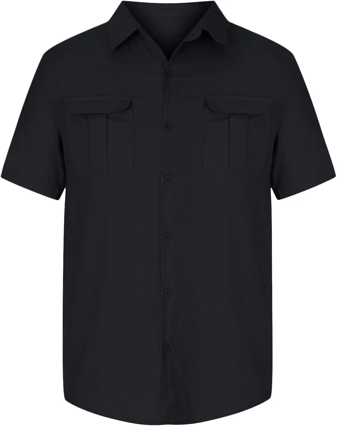 Linen Shirts for Men Short Sleeve Button Down Shirts Casual Summer Beach Tops Stylish Dress Shirt with Pockets