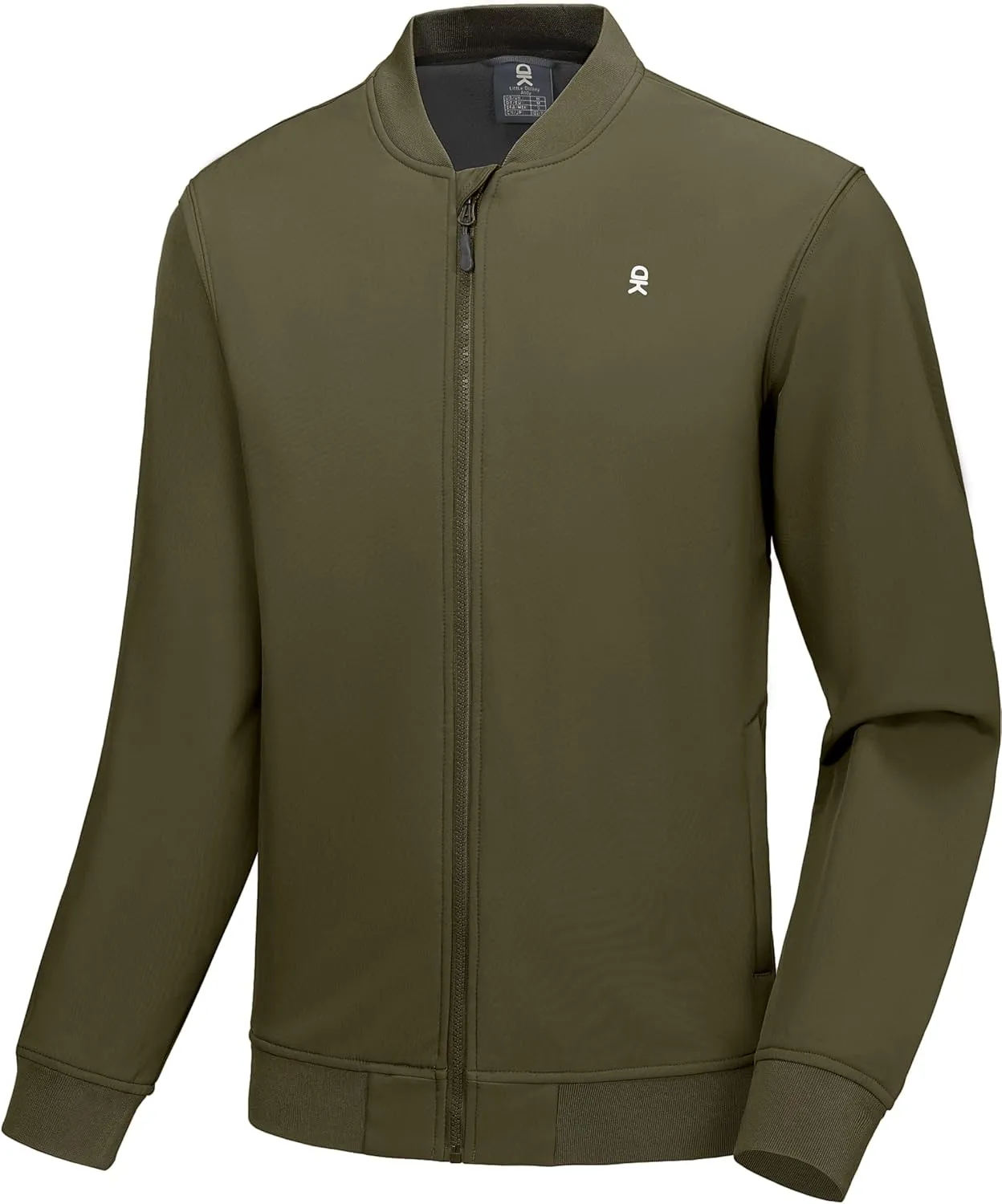 Little Donkey Andy Men's Fleece Bomber Jacket Lightweight Softshell Windbreaker Jacket Casual Spring Fall Coat