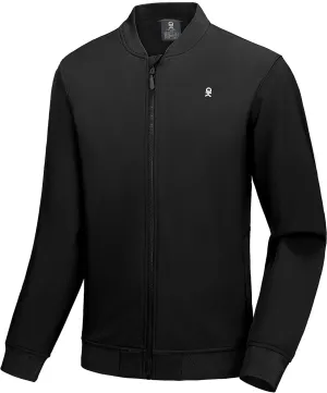 Little Donkey Andy Men's Fleece Bomber Jacket Lightweight Softshell Windbreaker Jacket Casual Spring Fall Coat