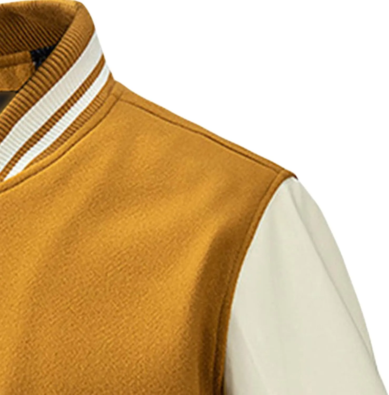 Maiyifu-GJ Men's Varsity Jackets Casual Fleece Spring Fall Baseball Jacket Slim Fit Long Sleeve Cotton Bomber Jacket