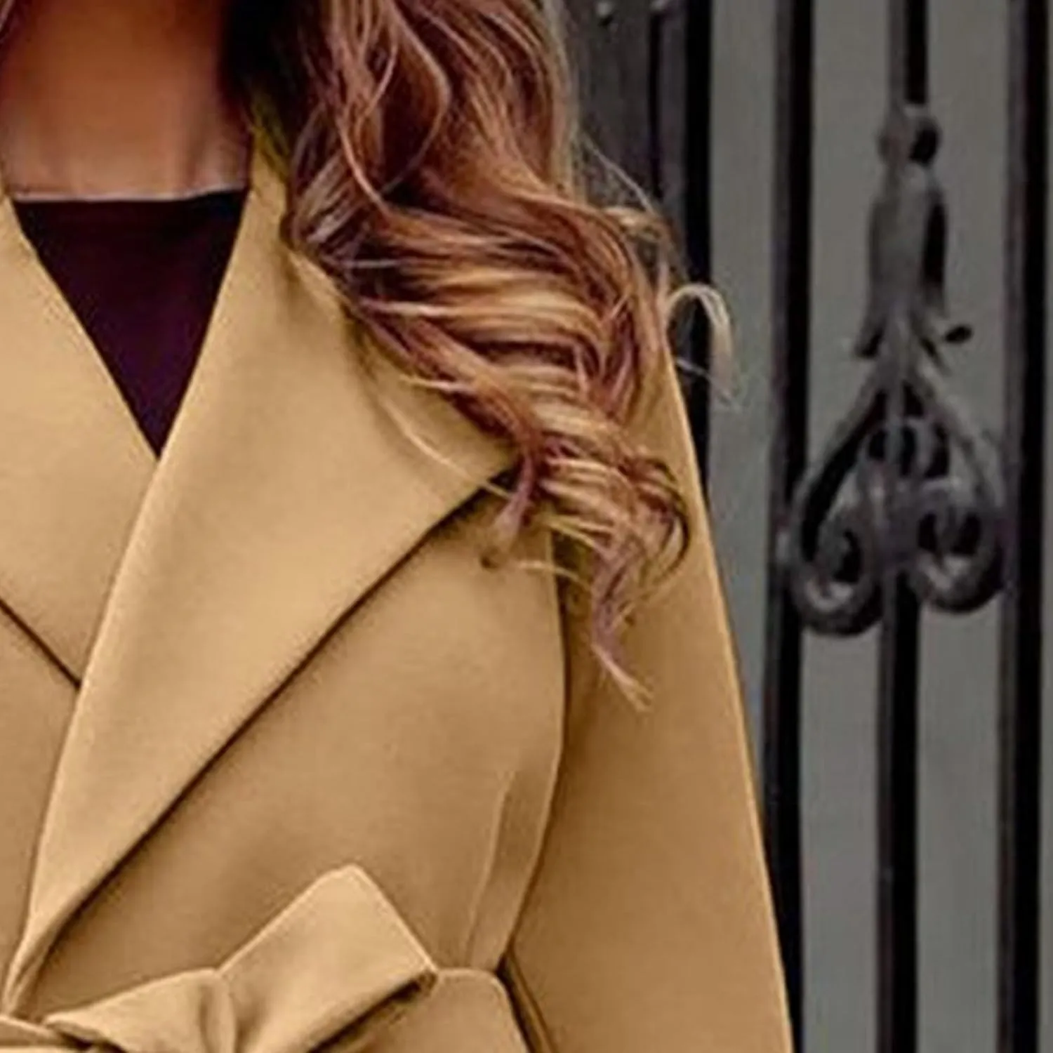 Maiyifu-GJ Women's Wool Blend Long Trench Coat Elegant Notched Lapel Coat Jacket Casual Fall Winter Overcoat with Belt