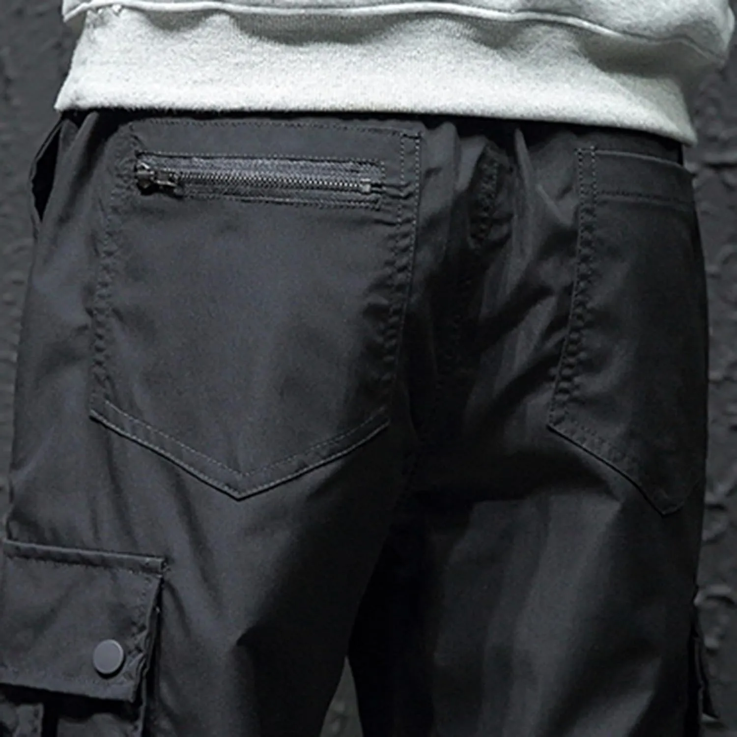 Men Cargo Pants Multi Pockets Work Trousers Casual Jogger Pants Drawstring Sweatpants Elastic Waist Pants Tapered Pant