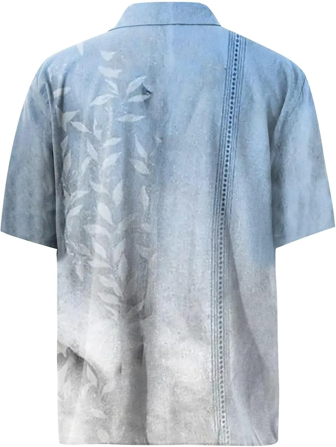 Men Hawaiian Button Down Shirt Short Sleeve Collared Neck Beach Summer Tee Casual Regular Fit Untucked Dress Shirt