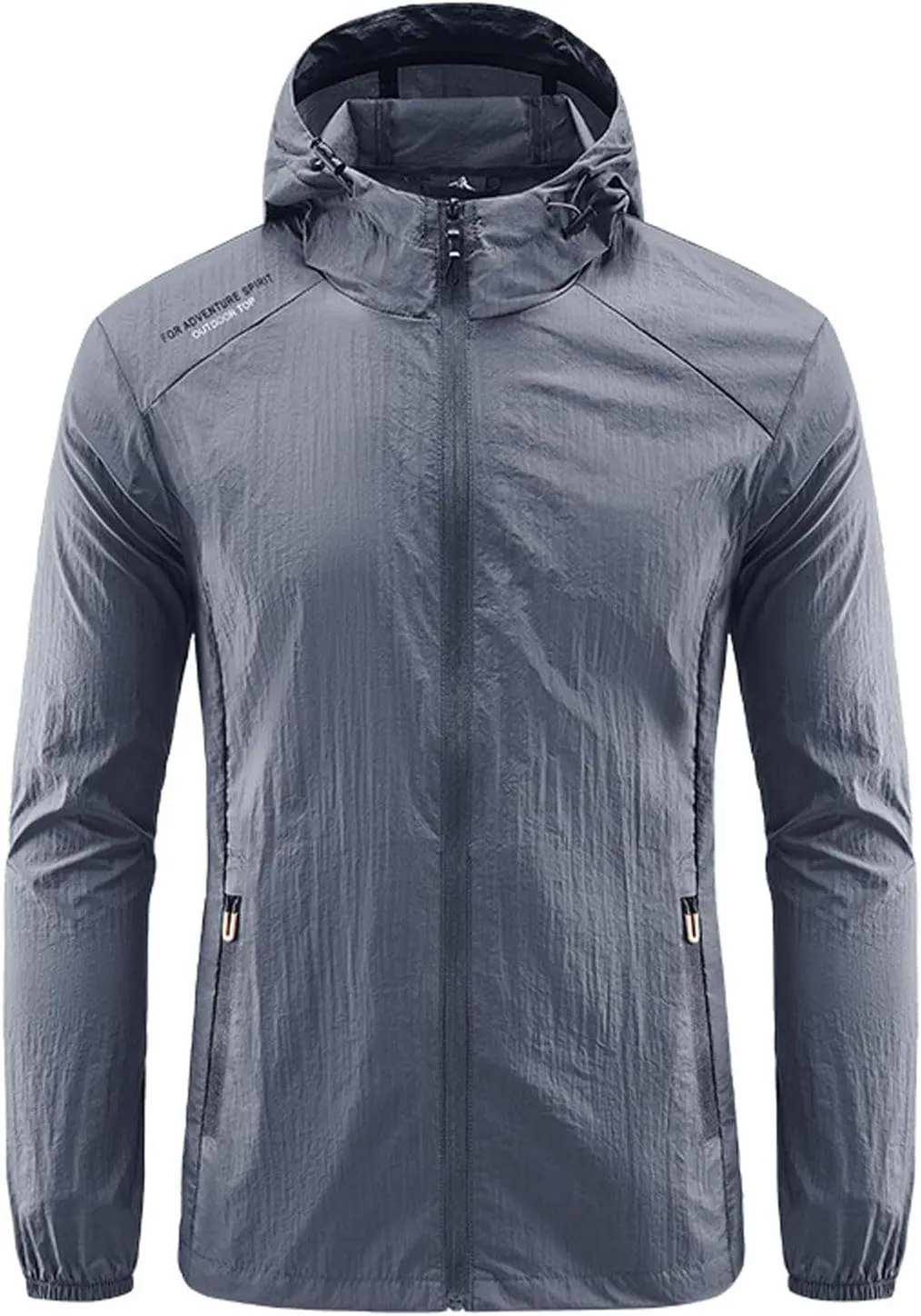 Men Lightweight Windbreaker Jacket Breathable Sun Protective Hoodies Casual Zip Up Hooded Coat for Hiking Golf Travel Fishing