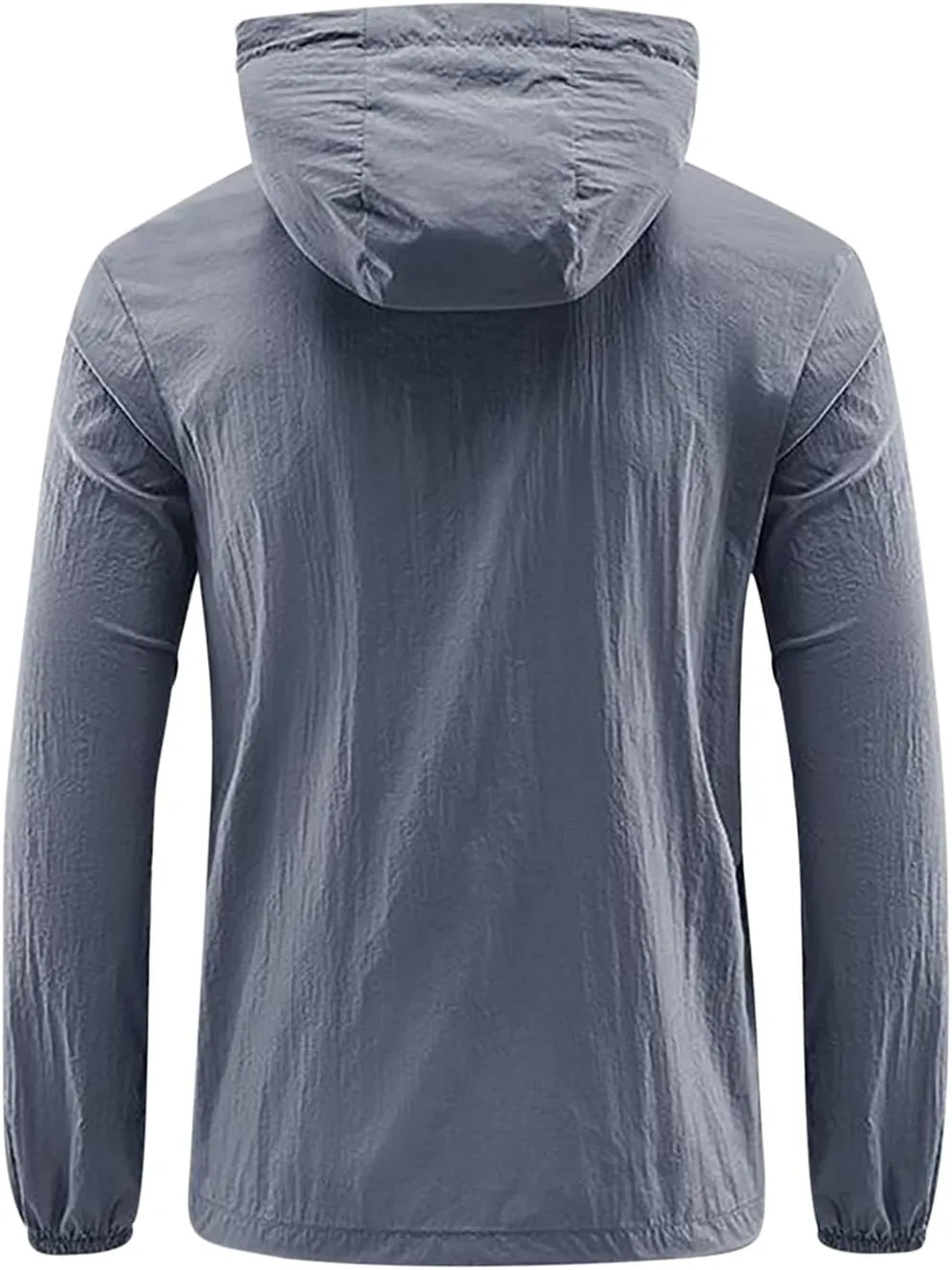 Men Lightweight Windbreaker Jacket Breathable Sun Protective Hoodies Casual Zip Up Hooded Coat for Hiking Golf Travel Fishing