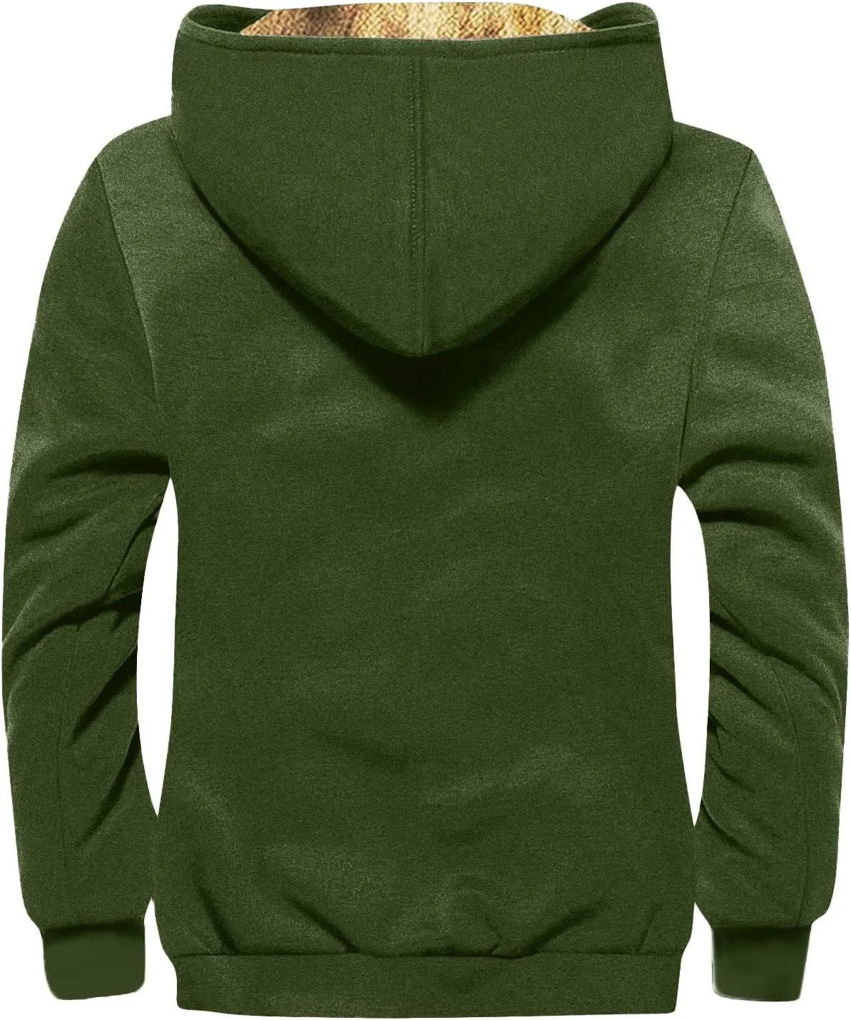 Men Zipper Hoodie Coat Thick Warm Winter Heavyweight Fleece Lined Jackets Sherpa Hooded Sweatshirt M-7XL