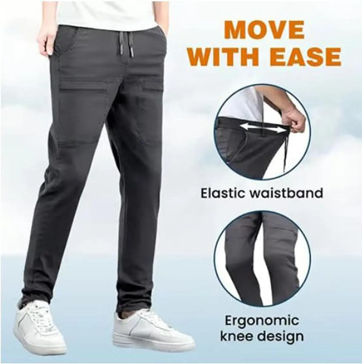 Mencomfy Cargo Pants, Multipants - High Stretch Multi-Pocket Durable Cargo Pants, for Men