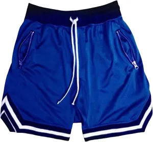 Men's Basketball Shorts with Zipper Pockets Lightweight Quick Dry Mesh Athletic Running Sweat Shorts Drawstring