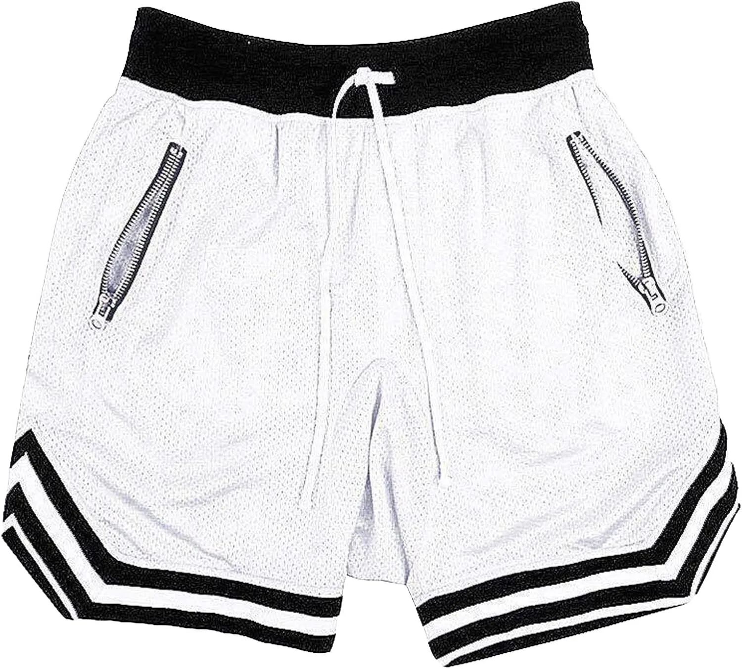 Men's Basketball Shorts with Zipper Pockets Lightweight Quick Dry Mesh Athletic Running Sweat Shorts Drawstring