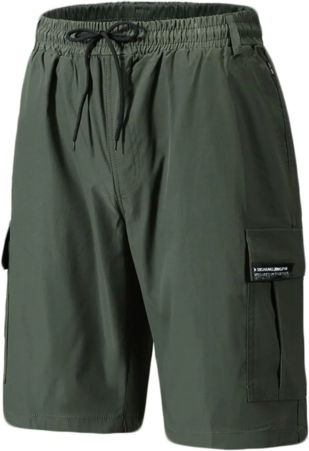 Mens Camo Cargo Shorts Summer Outdoor Sports Fishing Hiking Shorts Lightweight Elastic Waist Casual Short Pants