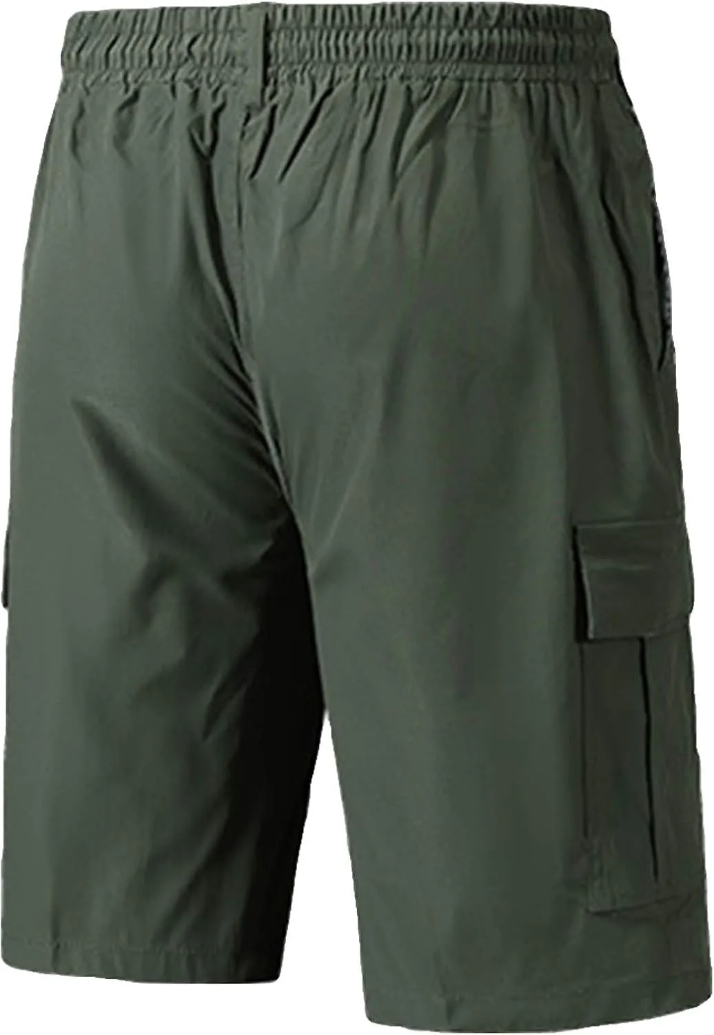 Mens Camo Cargo Shorts Summer Outdoor Sports Fishing Hiking Shorts Lightweight Elastic Waist Casual Short Pants