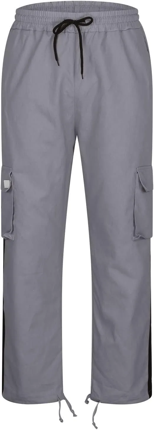 Mens Cargo Pants Baggy Black Cargo Pants Men Big and Tall Cargo Pants for Men Trendy Straight Leg Trouser Multiple Pockets