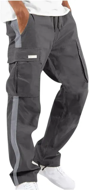 Mens Cargo Pants Baggy Black Cargo Pants Men Big and Tall Cargo Pants for Men Trendy Straight Leg Trouser Multiple Pockets