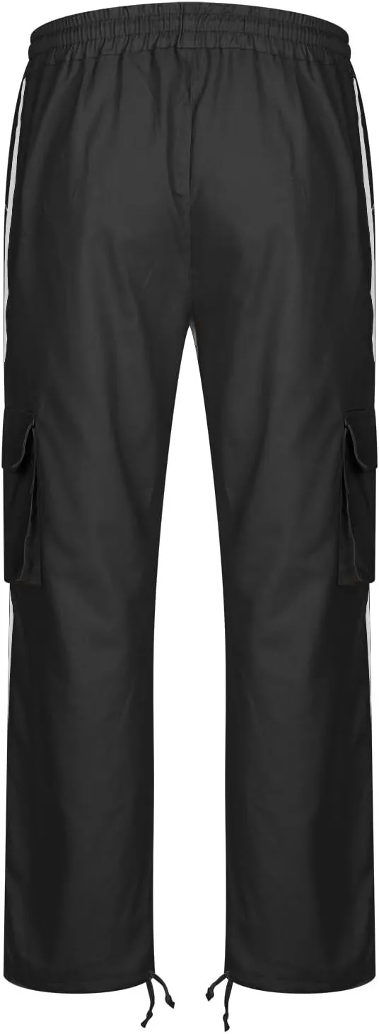 Mens Cargo Pants Baggy Black Cargo Pants Men Big and Tall Cargo Pants for Men Trendy Straight Leg Trouser Multiple Pockets
