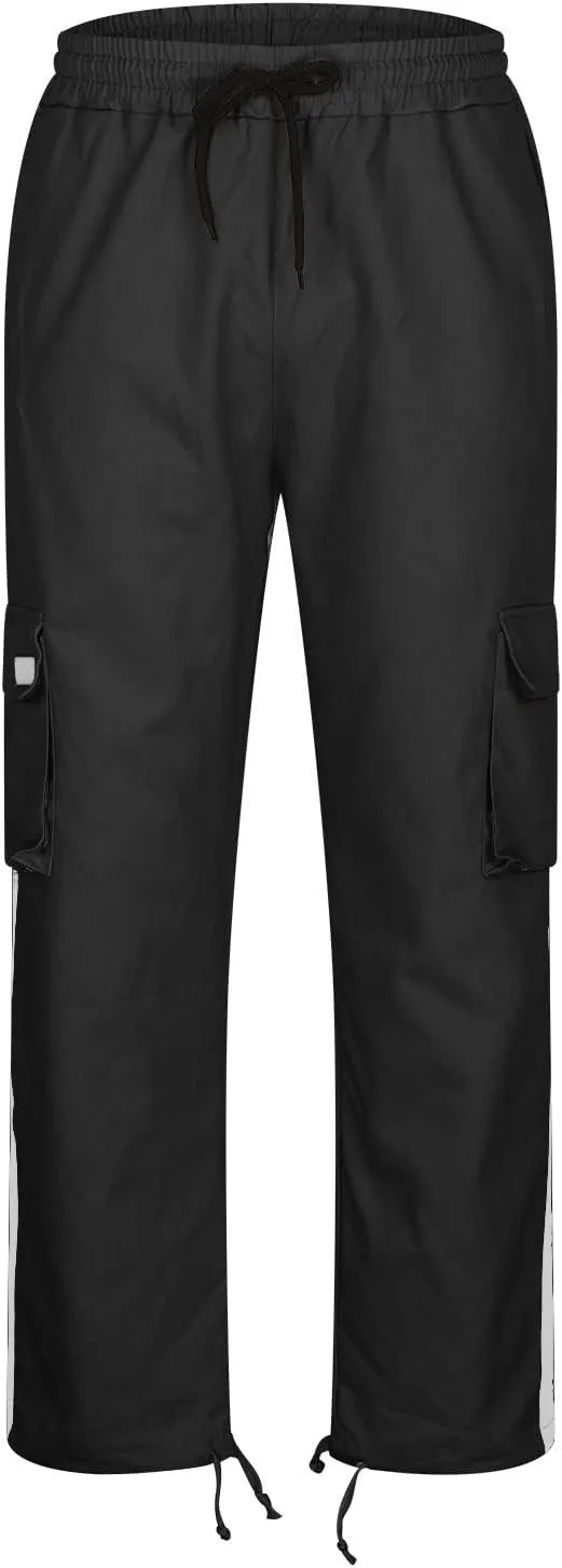Mens Cargo Pants Baggy Black Cargo Pants Men Big and Tall Cargo Pants for Men Trendy Straight Leg Trouser Multiple Pockets