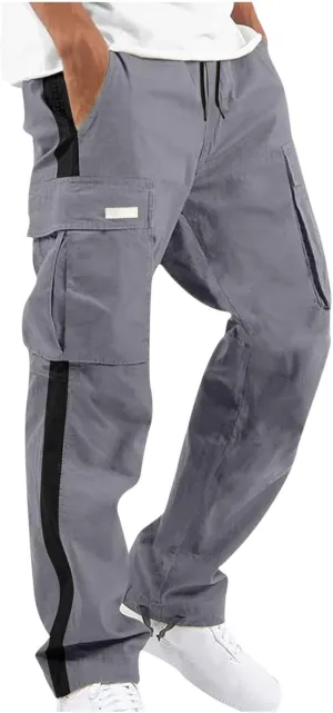 Mens Cargo Pants Baggy Black Cargo Pants Men Big and Tall Cargo Pants for Men Trendy Straight Leg Trouser Multiple Pockets