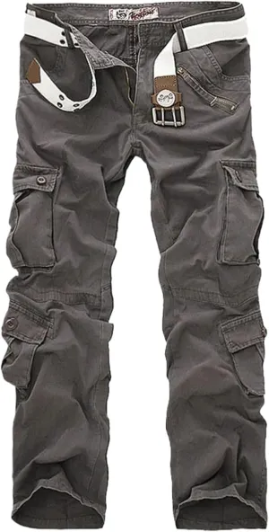 Men's Cargo Pants Casual Loose Multi Pocket Cotton Joggers Pants Long Trousers for Men