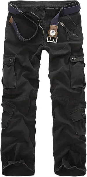 Men's Cargo Pants Casual Loose Multi Pocket Cotton Joggers Pants Long Trousers for Men