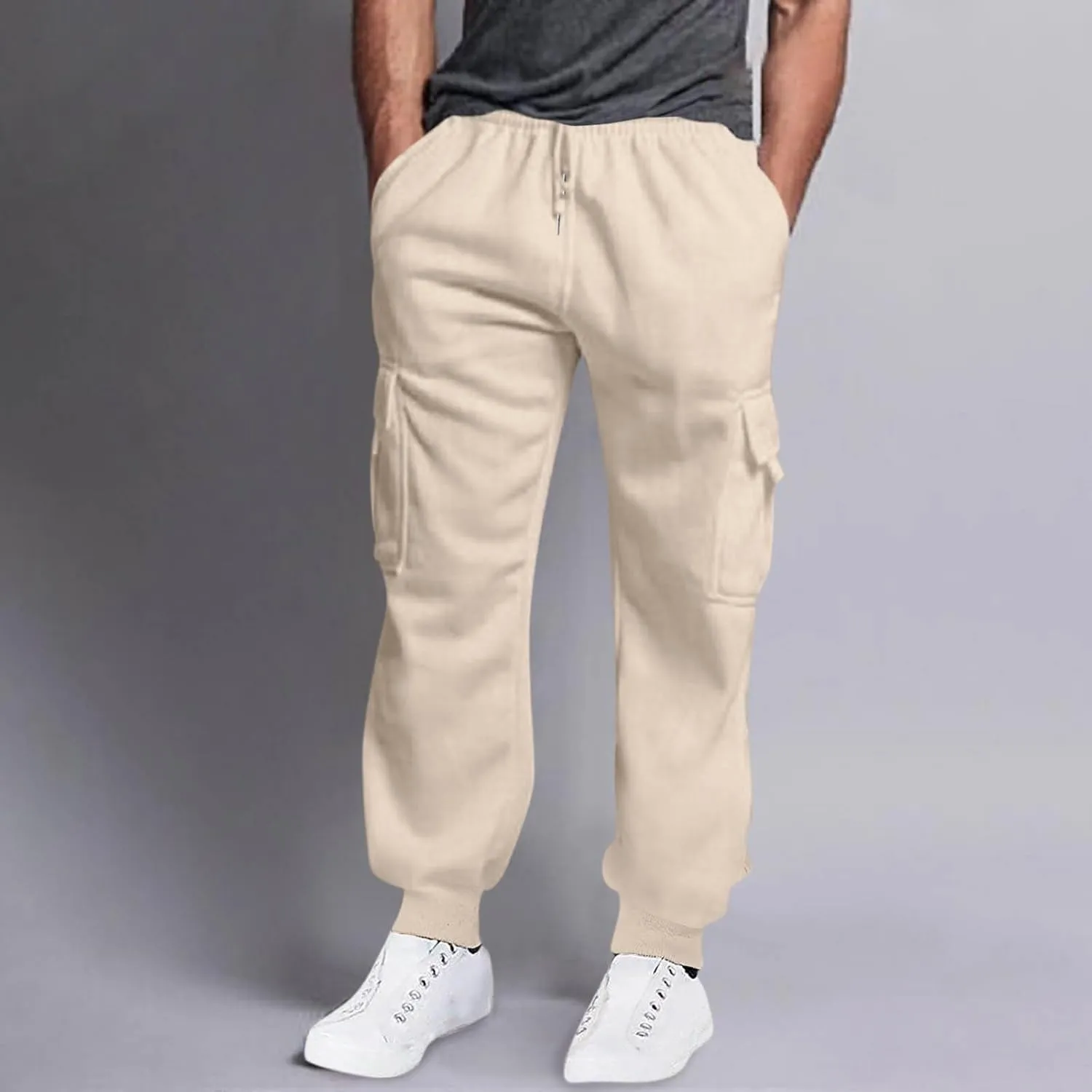 Mens Cargo Pants Relaxed Fit Pants Joggers Sweatpants Athletic Casual Workout Running Pants with Multi Pockets