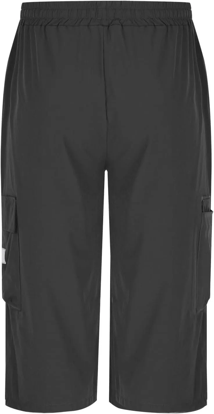 Men's Cargo Shorts Casual Outdoor Athletic Straight Leg Sweat Short Pants Relaxed Fit Below Knee Capri Cargo Pants