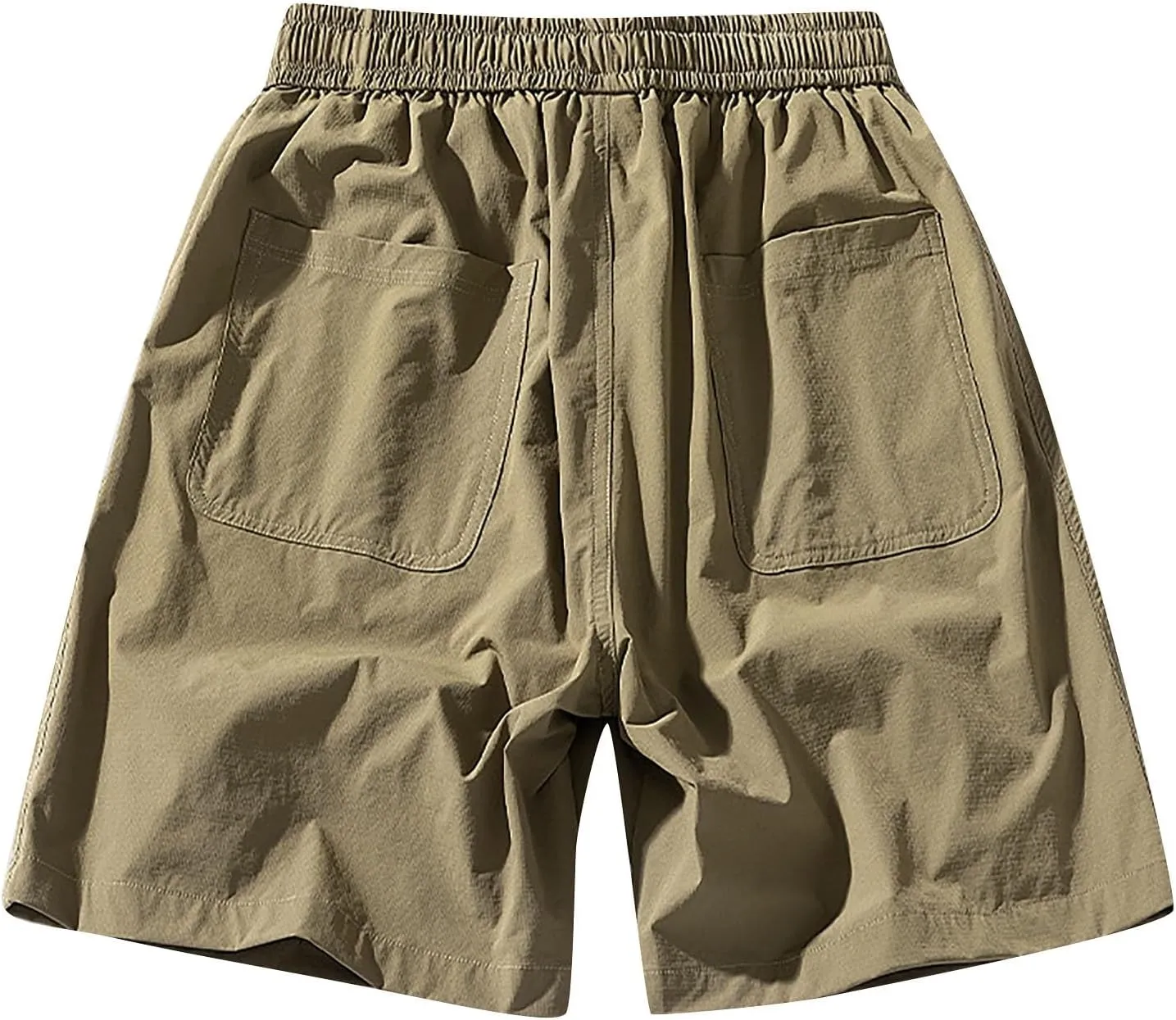 Men's Cargo Shorts Elastic Waist Drawstring Summer Casual Quick Dry Athletic Sport Jogging Shorts with 5 Pocket