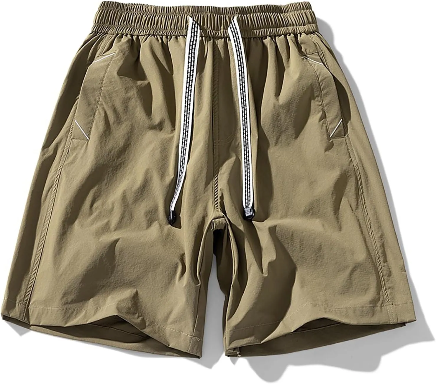 Men's Cargo Shorts Elastic Waist Drawstring Summer Casual Quick Dry Athletic Sport Jogging Shorts with 5 Pocket