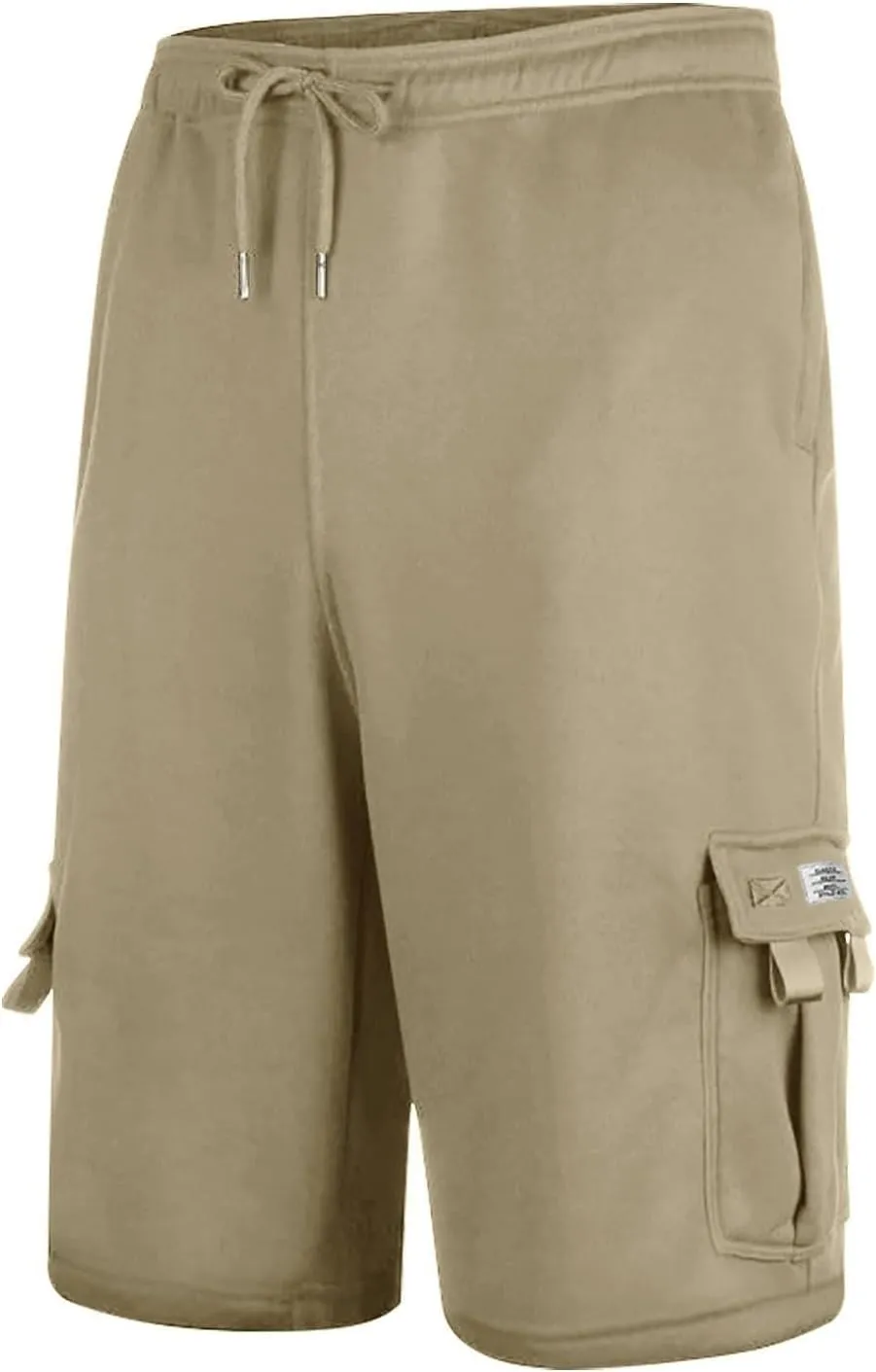 Mens Cargo Shorts Elastic Waist Knee Length Bermuda Sweat Shorts Lightweight Comfy Casual Summer Clothes with Pockets