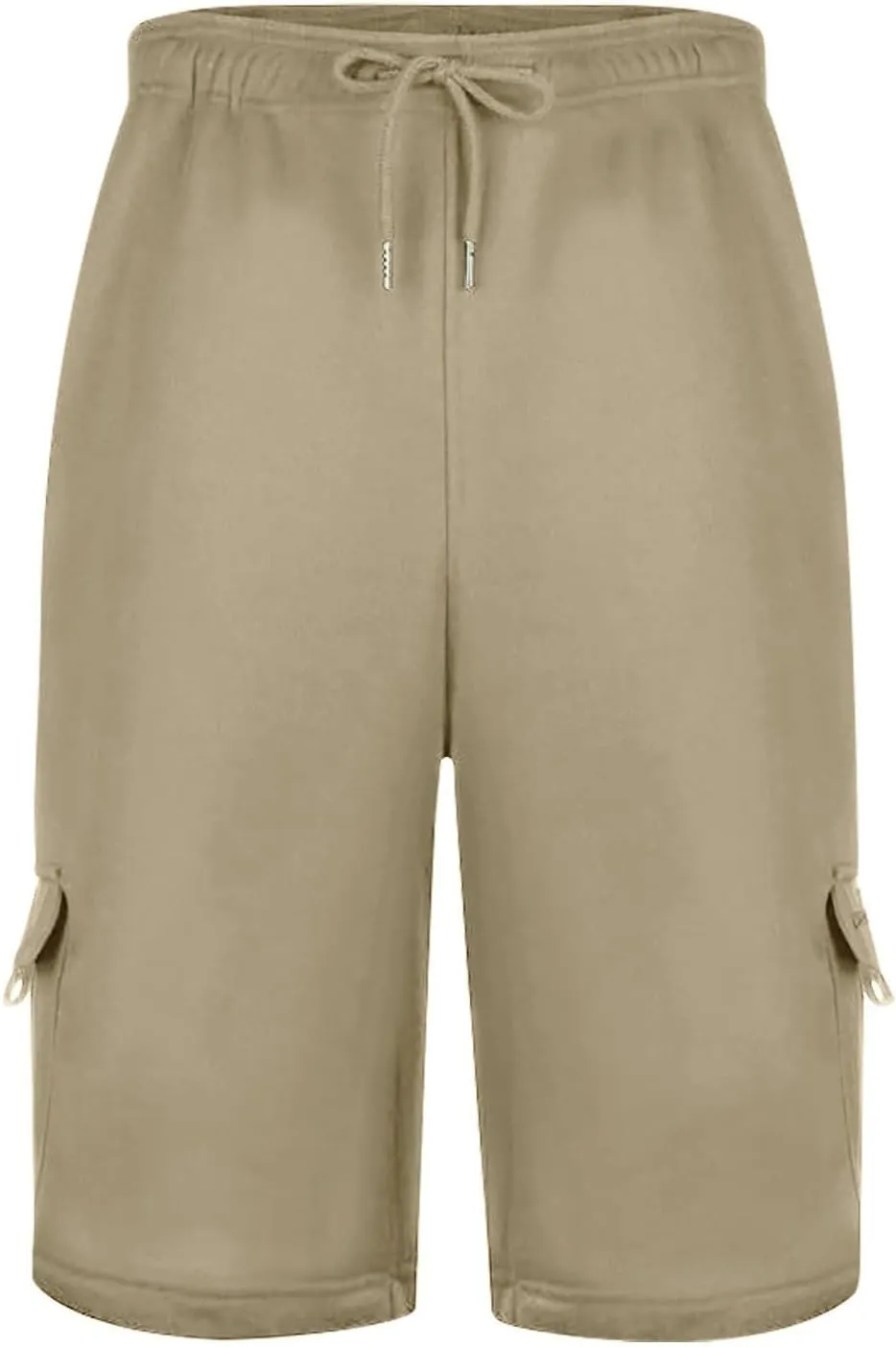Mens Cargo Shorts Elastic Waist Knee Length Bermuda Sweat Shorts Lightweight Comfy Casual Summer Clothes with Pockets