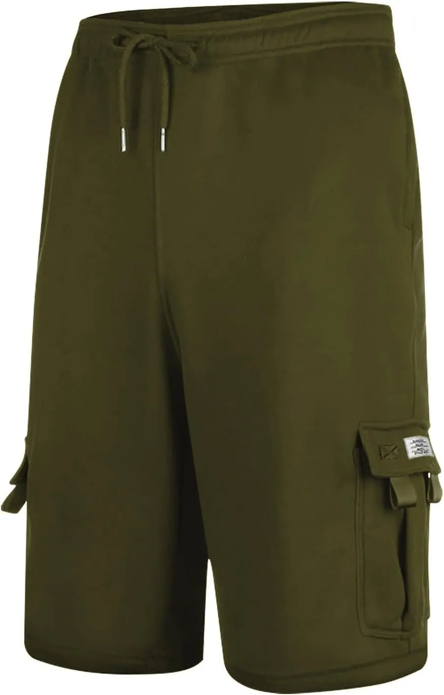 Mens Cargo Shorts Elastic Waist Knee Length Bermuda Sweat Shorts Lightweight Comfy Casual Summer Clothes with Pockets