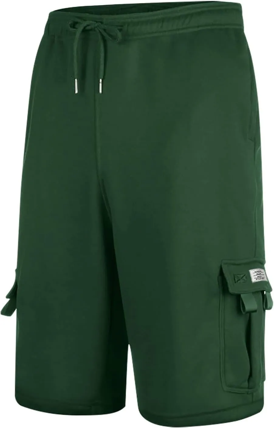 Mens Cargo Shorts Elastic Waist Knee Length Bermuda Sweat Shorts Lightweight Comfy Casual Summer Clothes with Pockets