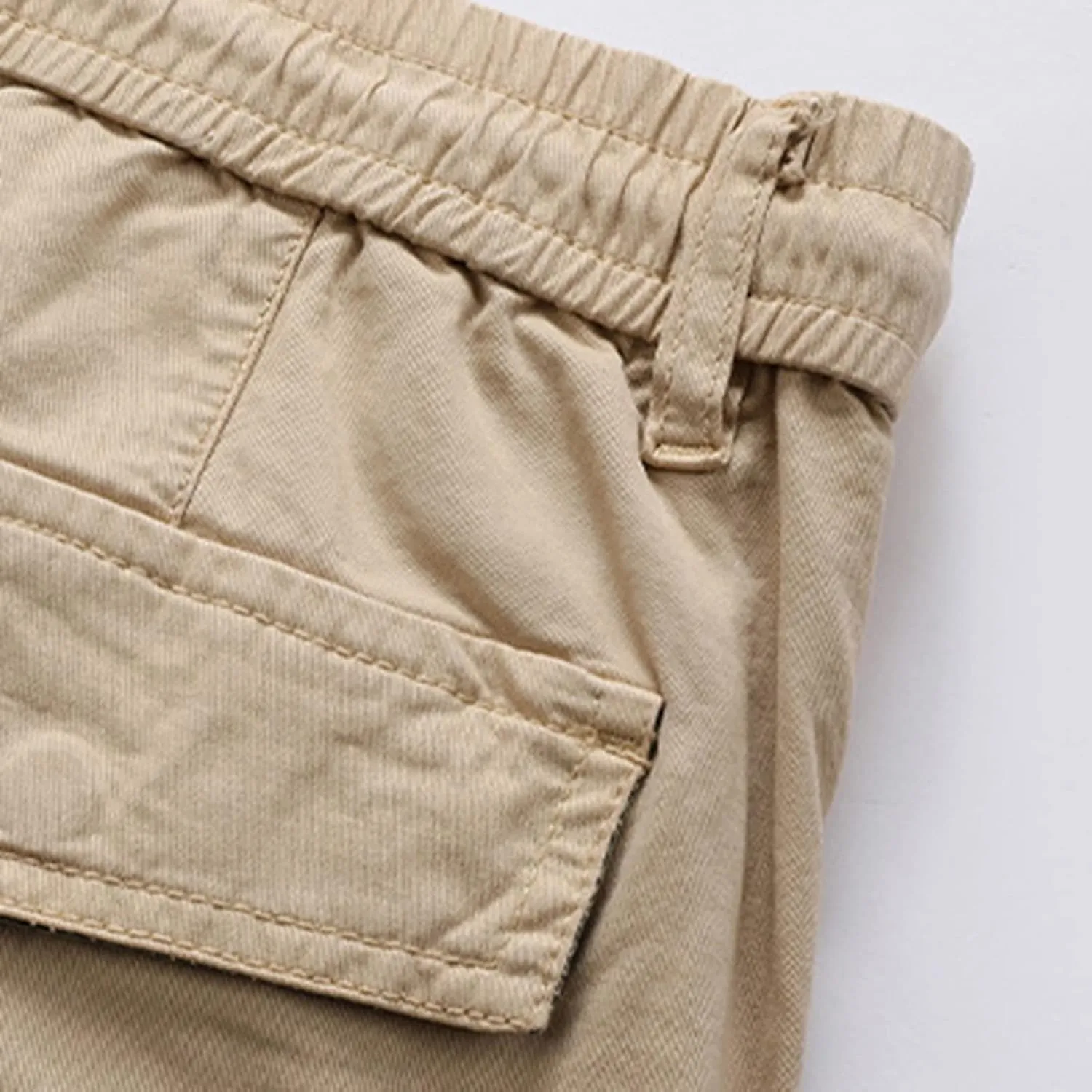 Mens Cargo Shorts Summer Beach Vacation Shorts Elastic Waist Outdoor Hiking Shorts Multi Pocket Cargo Pants