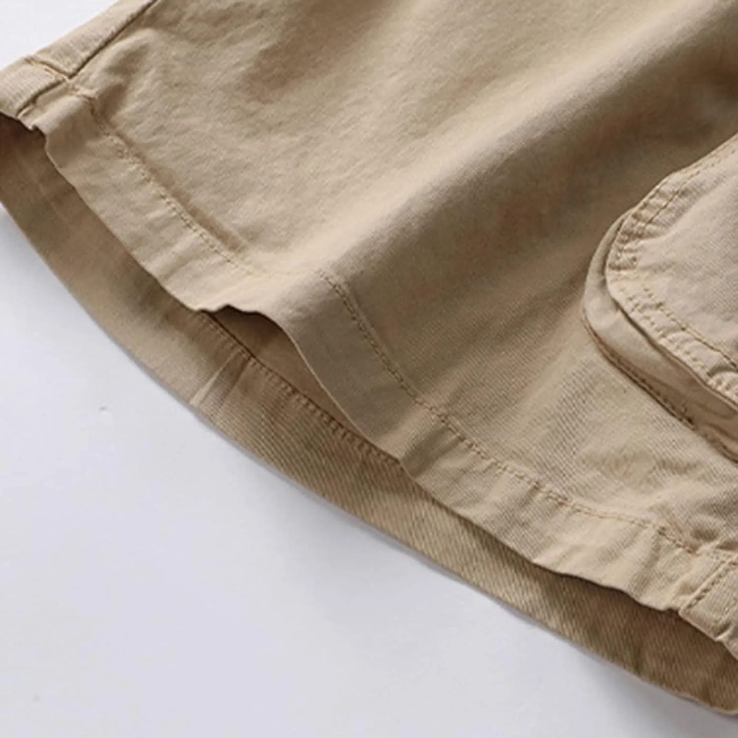 Mens Cargo Shorts Summer Beach Vacation Shorts Elastic Waist Outdoor Hiking Shorts Multi Pocket Cargo Pants