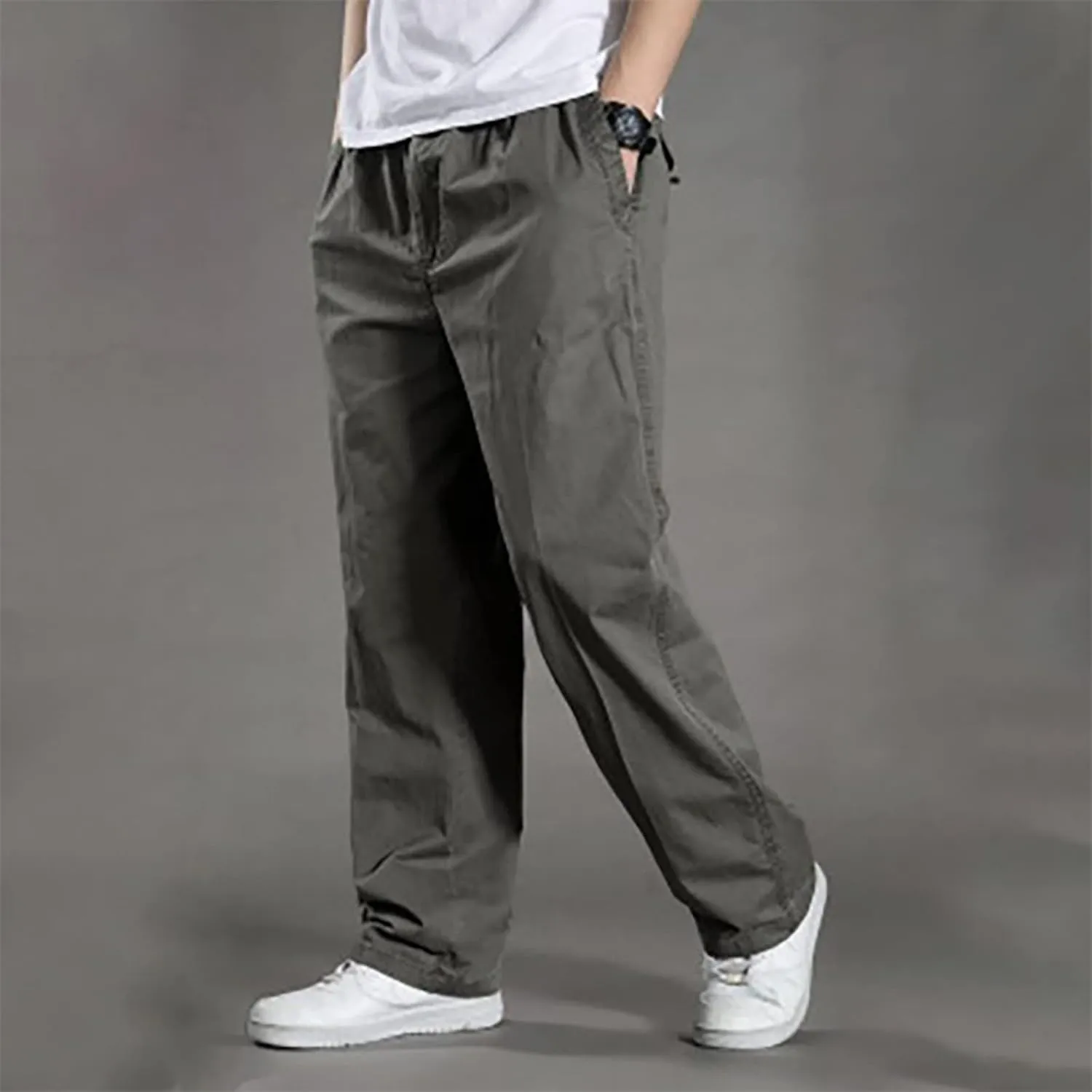 Men's Cargo Sweatpants Open Bottom Hiking Jogger Sweatpants Spring Summer Casual Workout Trousers with Pockets 2025