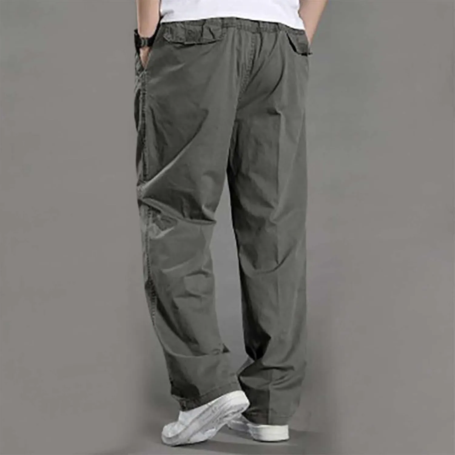 Men's Cargo Sweatpants Open Bottom Hiking Jogger Sweatpants Spring Summer Casual Workout Trousers with Pockets 2025