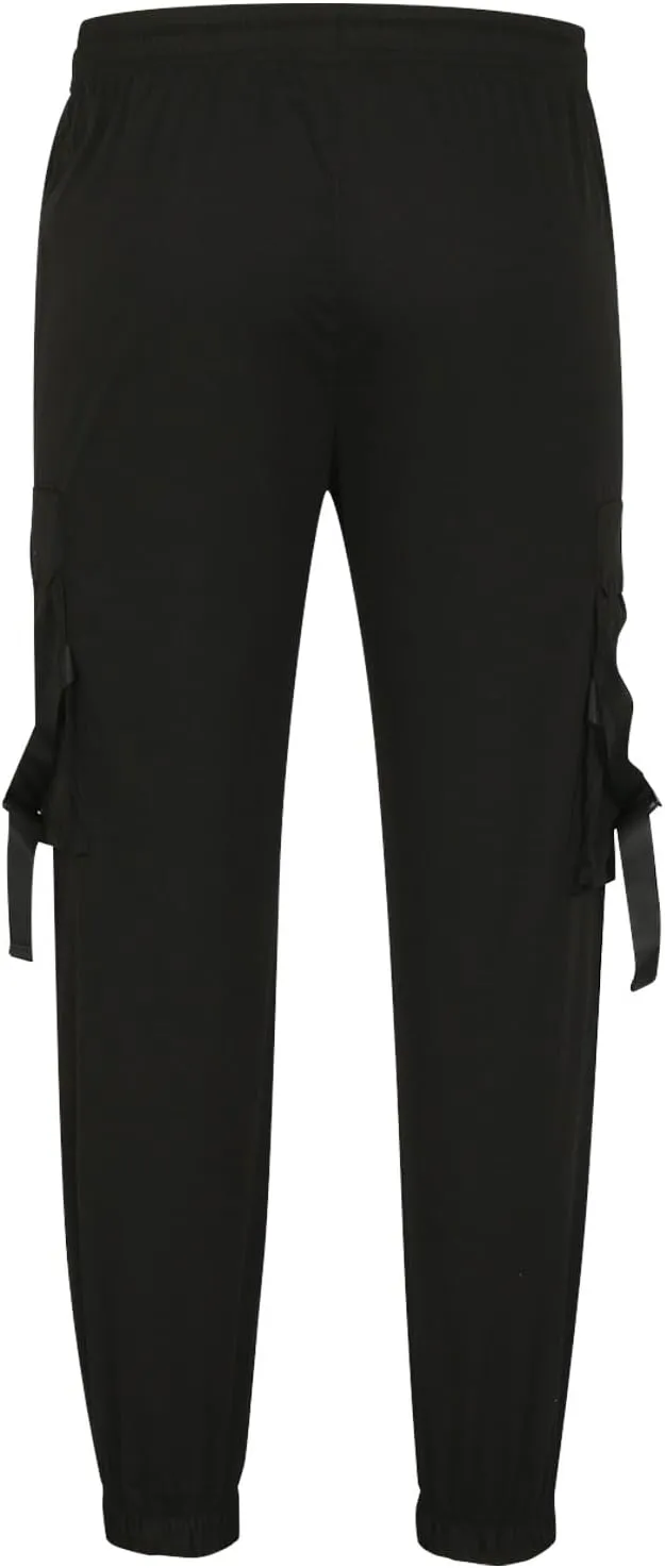 Men's Cargo Trousers Drawstring Elastic Waist Pants Lightweight Tapered Pant Casual Sweatpants Athletic Workout Bottoms