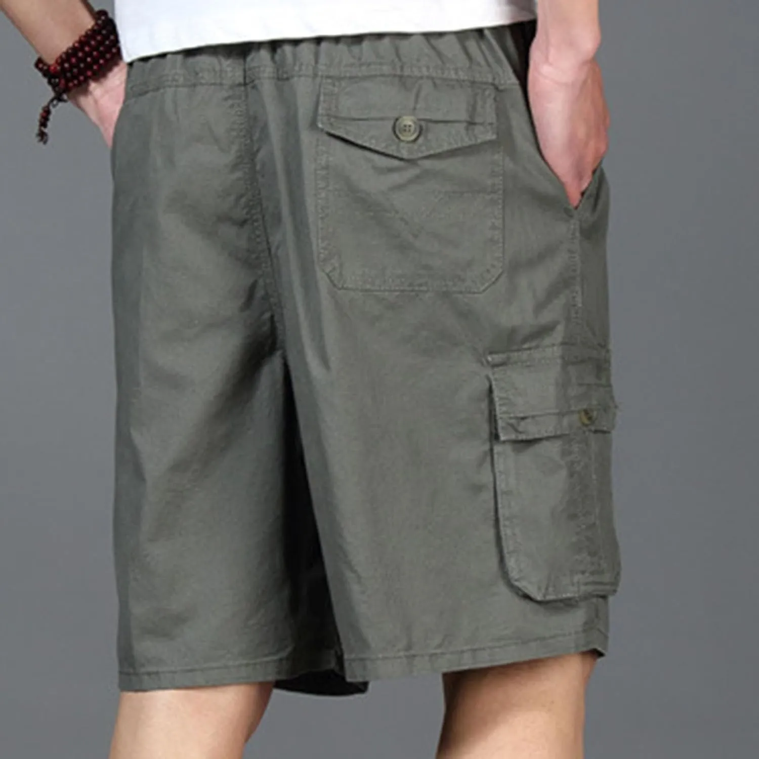 Men's Carpenter Denim Shorts Summer Classic Multiple Pocket Design Cargo Hiking Shorts with Durable Triple-Stitch Hem