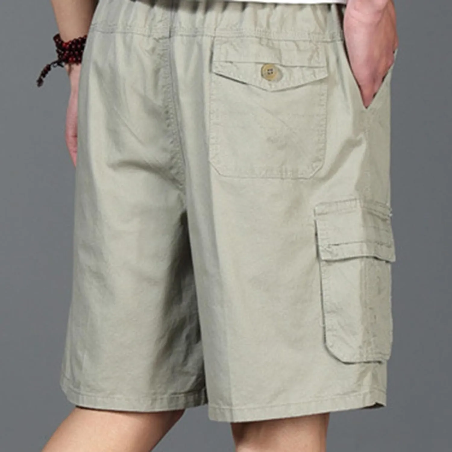 Men's Carpenter Denim Shorts Summer Classic Multiple Pocket Design Cargo Hiking Shorts with Durable Triple-Stitch Hem