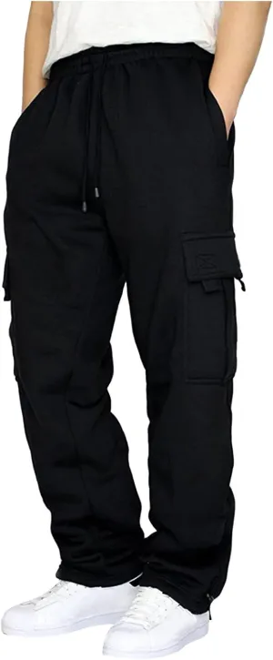 Men's Casual Cargo Pants Casual Outdoor Hiking Pants Workout Joggers Sweatpants Cotton Loose Straight Leg Trousers