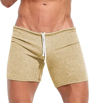 Men's Casual Shorts Knit Workout Attire Elastic Waist Drawstring Workout Running Jogging Summer Beach Sweat Shorts