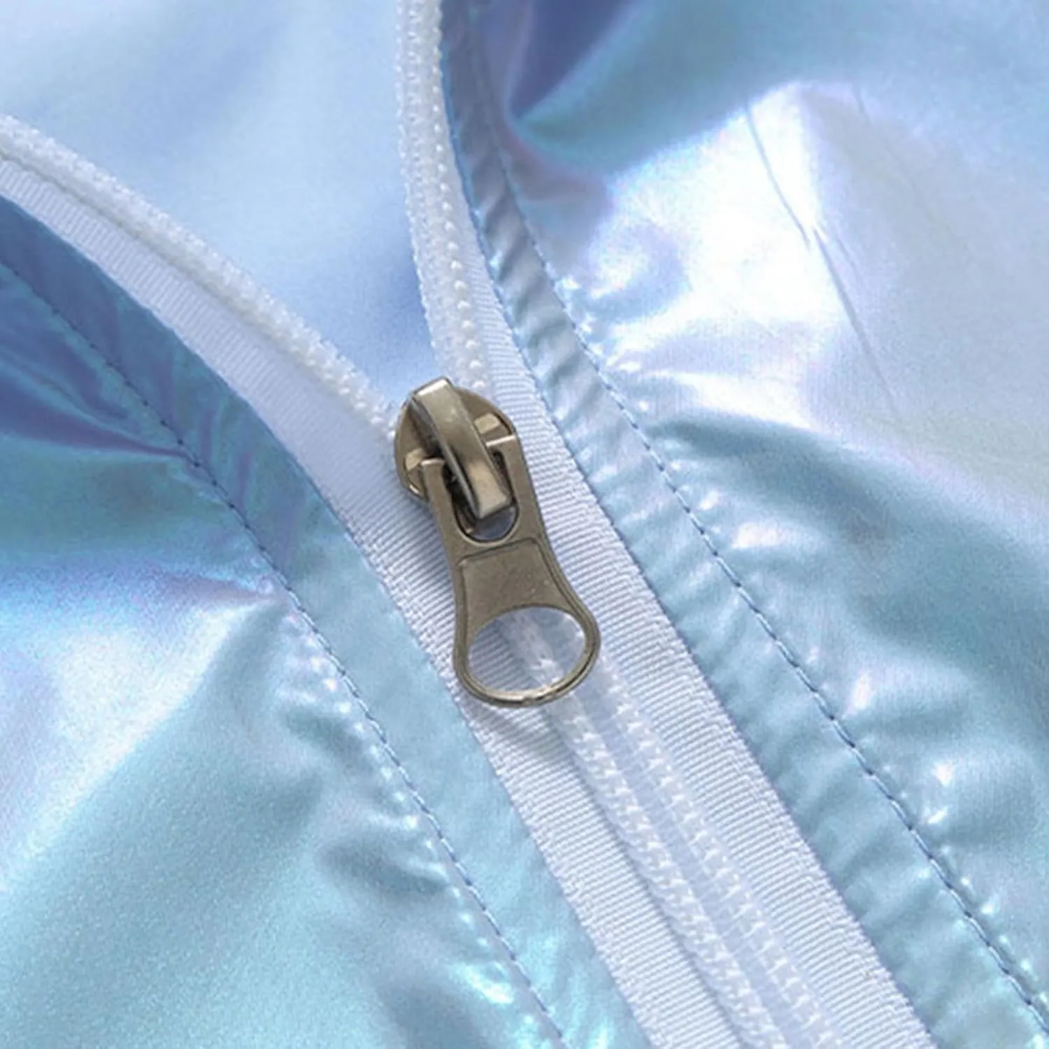 Men's Colorful Reflective Coat High Visibility Holographic Hoodie Jacket