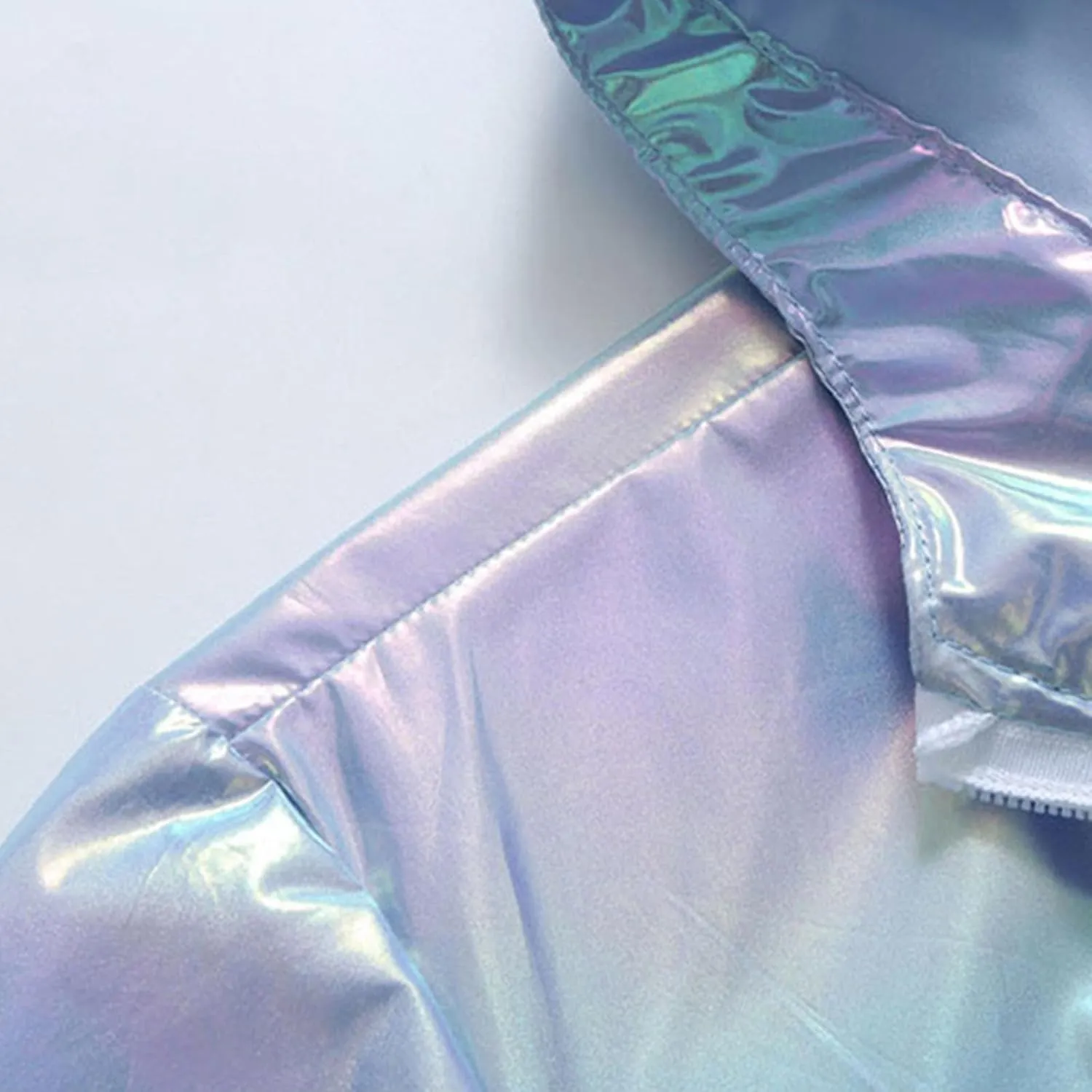 Men's Colorful Reflective Coat High Visibility Holographic Hoodie Jacket