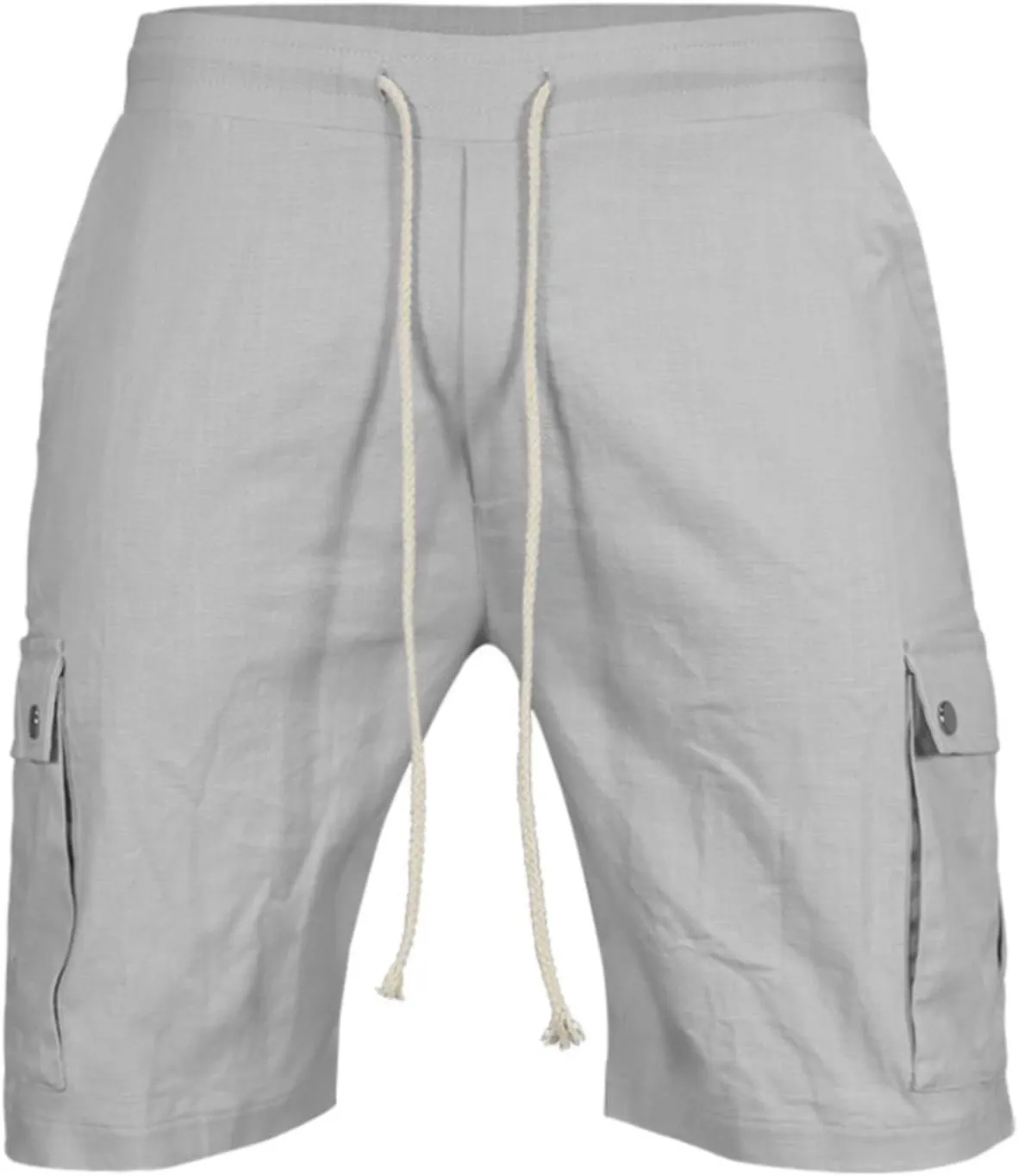 Mens Cotton Cargo Hiking Shorts Lightweight Ripstop Work Utility Shorts Stretch Drawstring Sport Casual Jogger Sweat Shorts