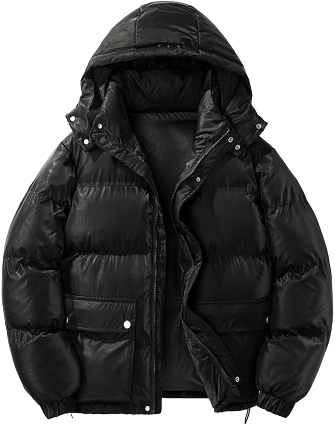 Mens Down Puffer Jacket Winter Warm Hooded Bubble Coats