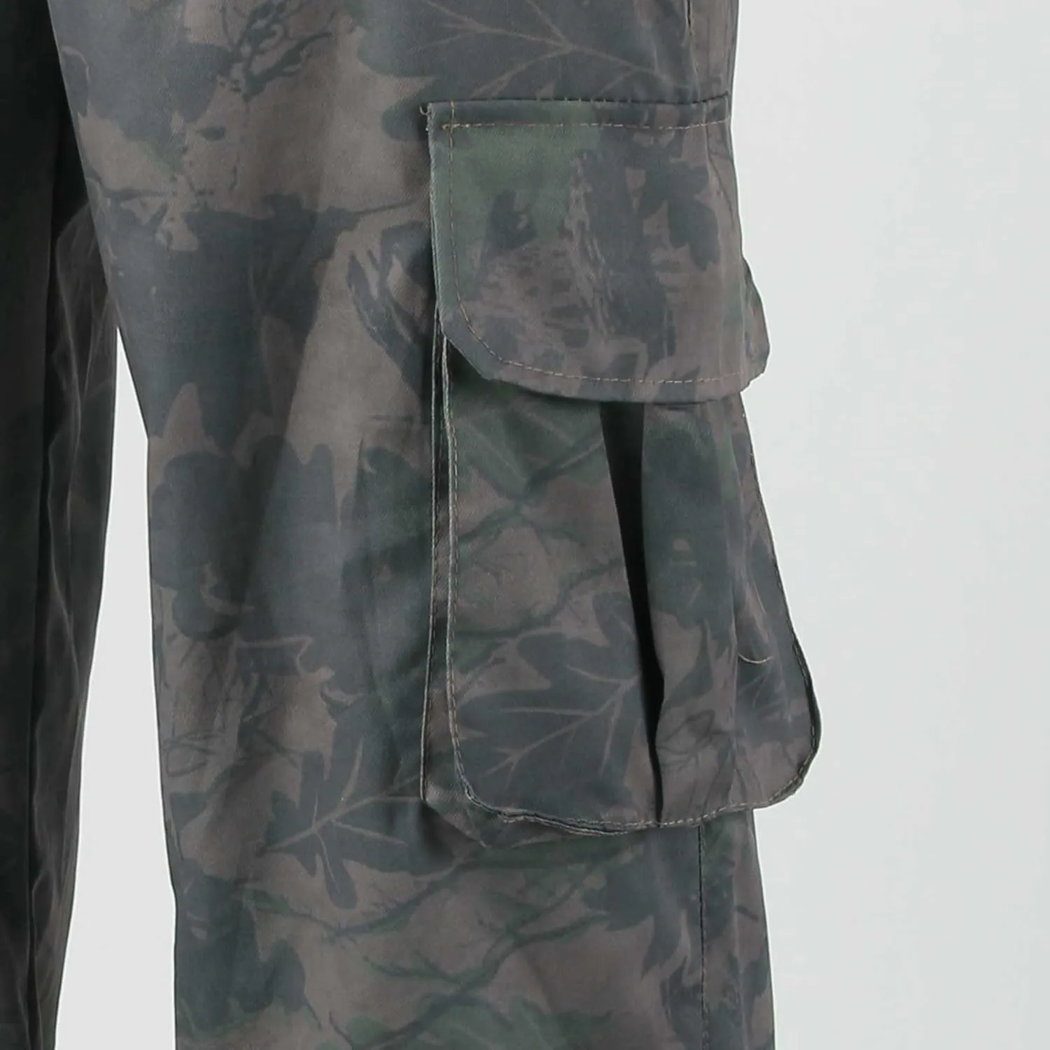 Mens Elastic Waist Camo Cargo Pants Multi Pocket Cargo Outdoor Hiking Jogger Work Pants for Men