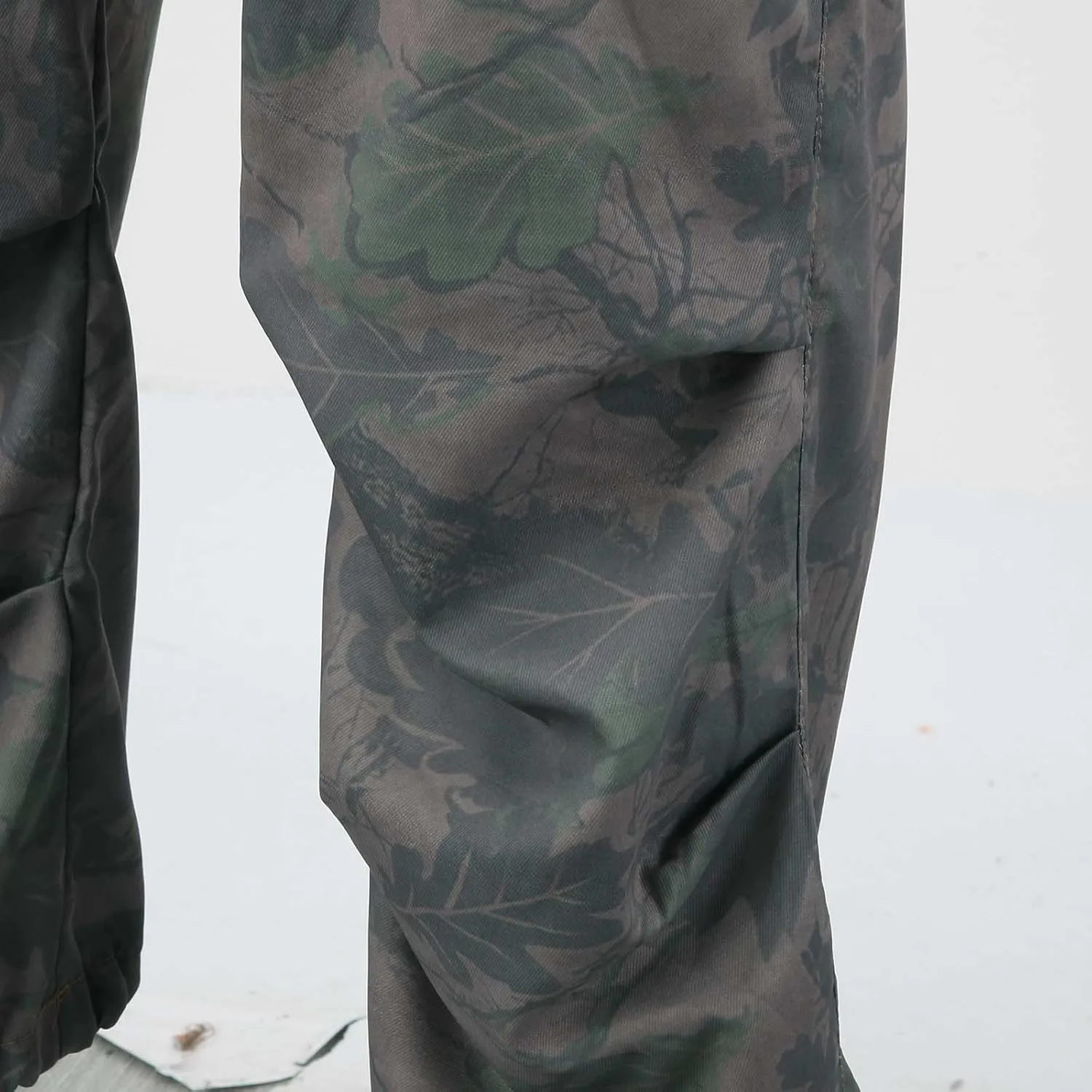 Mens Elastic Waist Camo Cargo Pants Multi Pocket Cargo Outdoor Hiking Jogger Work Pants for Men