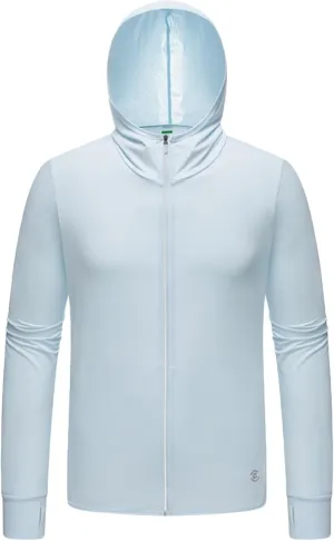 Men's Full Zip UPF 50  Sun Protection Hoodies Long Sleeve Shirts Outdoor Athletic Hooded Jacket for Hiking Fishing