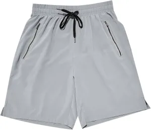 Mens Gym Workout Shorts Lightweight Bodybuilding Athletic Quick Dry Shorts Running Training with Zip Pockets